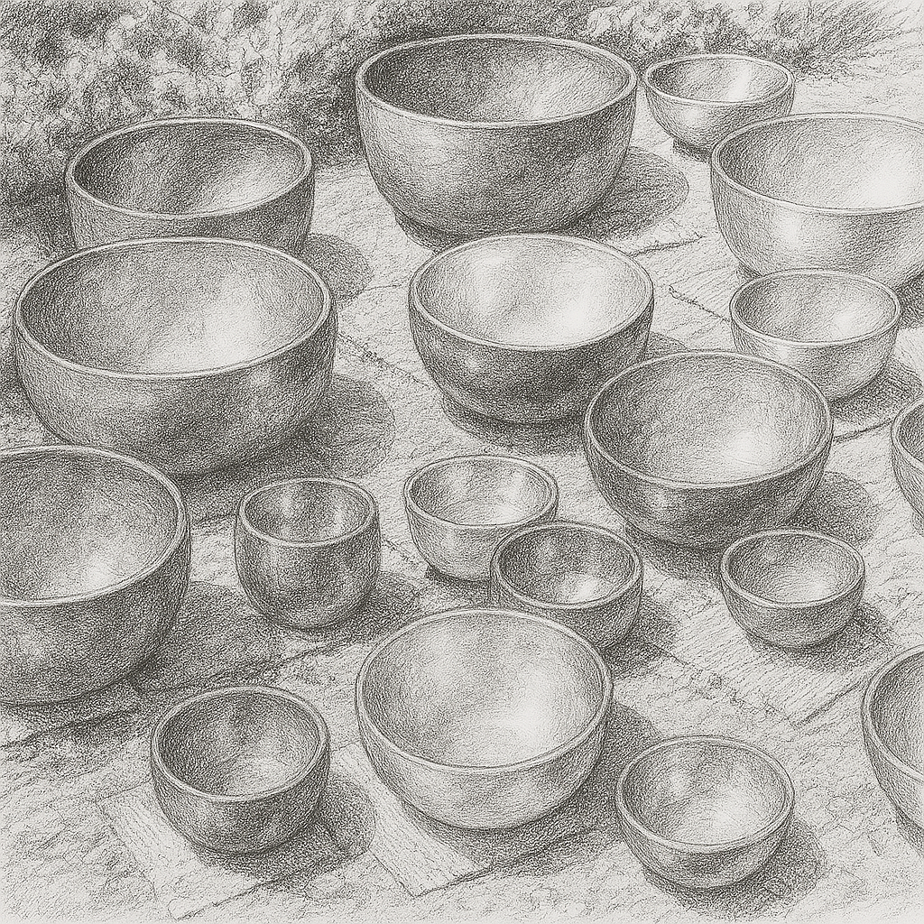 Vivek's Himalayan singing bowl collection
